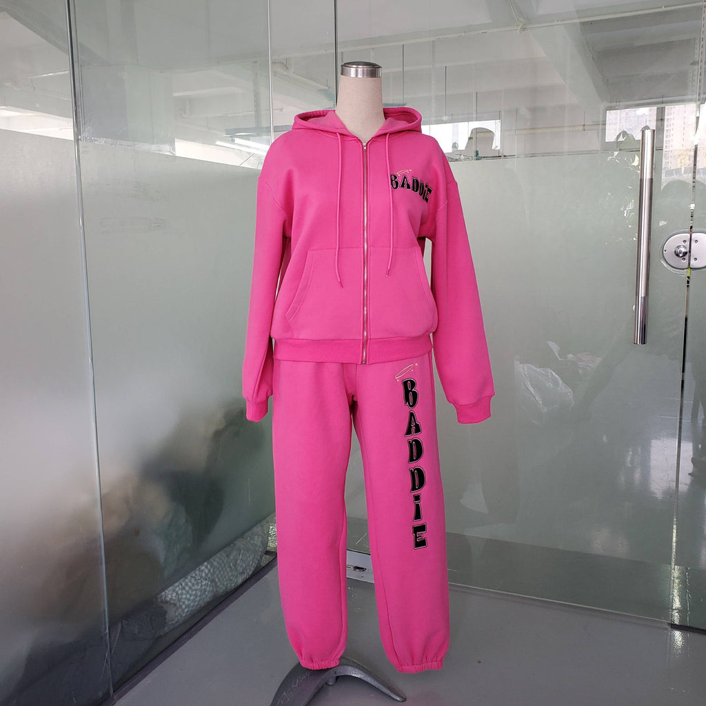 Pretty in Pink Baddie Tracksuit
