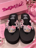 Black Rhinestone Platform
