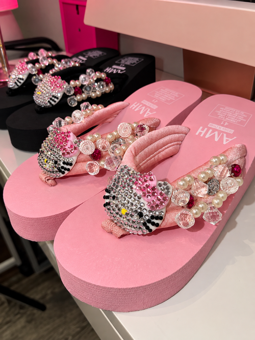 Black Rhinestone Platform